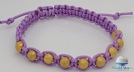 MACRAME HANDBAND WITH GOLD BEADS