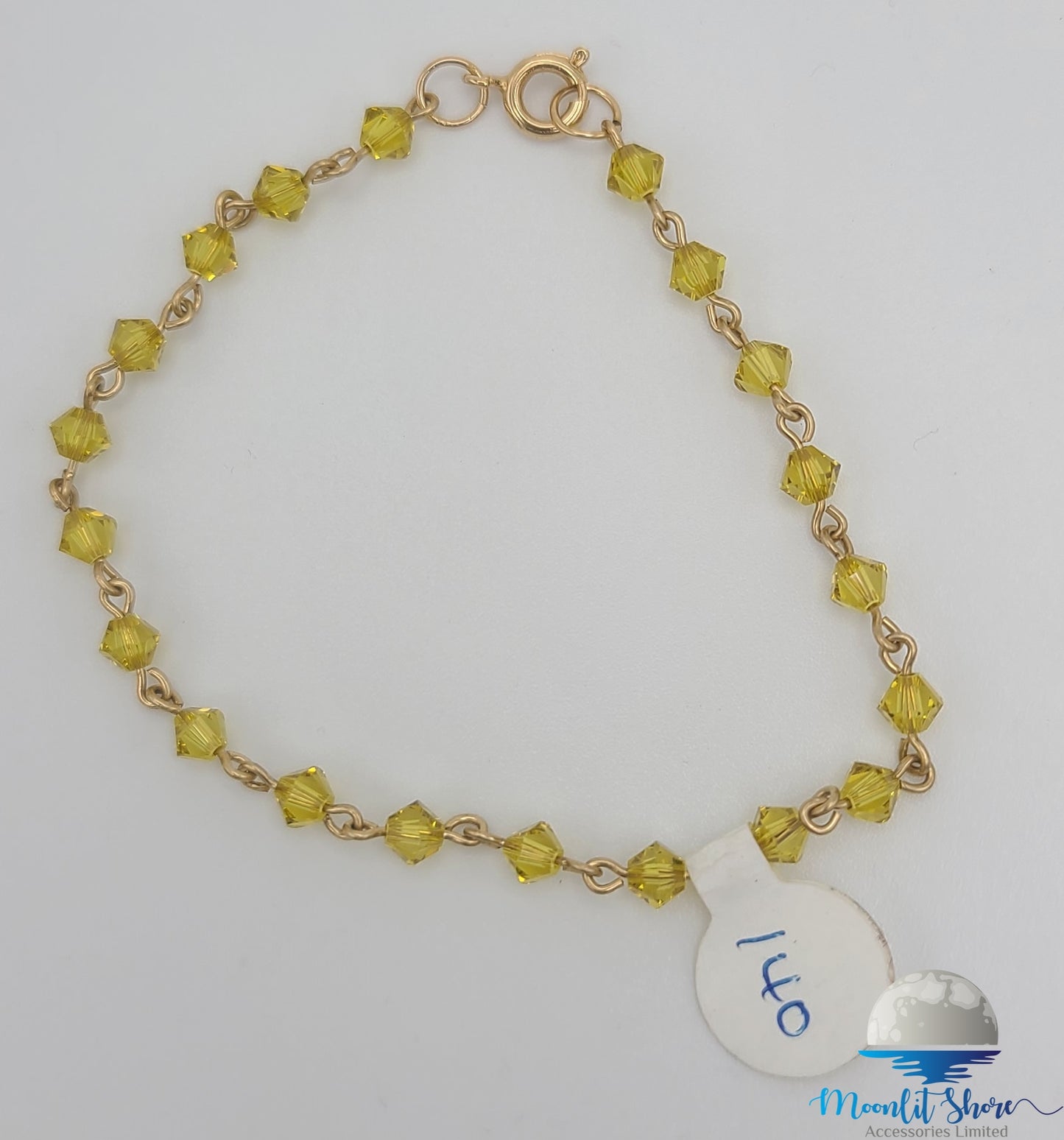 BRAZILIAN GOLD FILLED HAND BAND WITH YELLOWBEADS