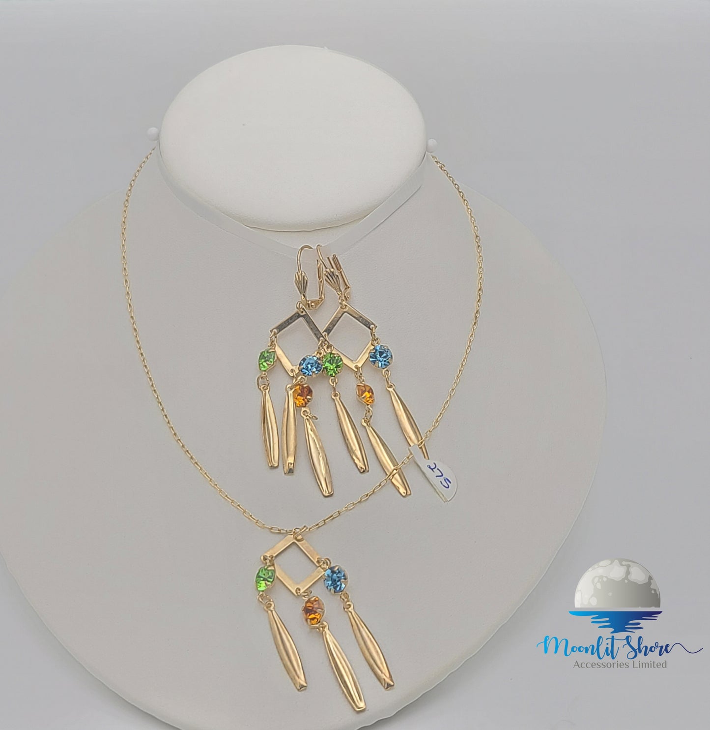 BRAZILIAN GOLD FILLED EARRINGS AND CHAIN