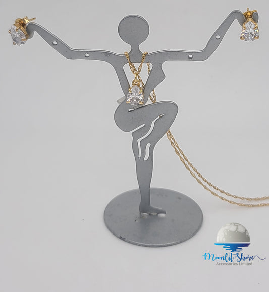 BRAZILIAN GOLD FILLED EARRINGS AND PENDANT